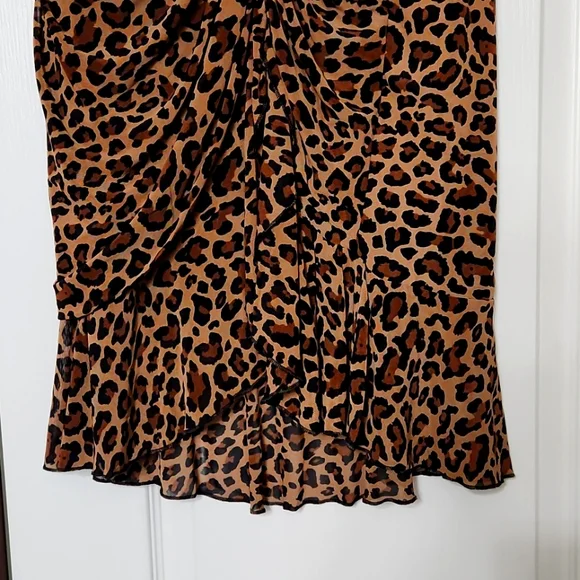 NWT Ember Leopard Printed Black/Brown/Tan Midi Skirt, US Size XL - Picture 4 of 5
